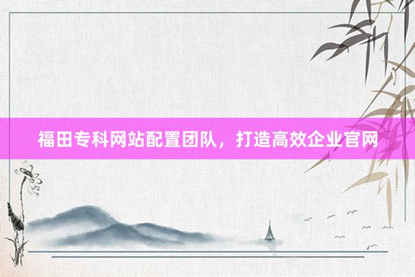 福田专科网站配置团队，打造高效企业官网